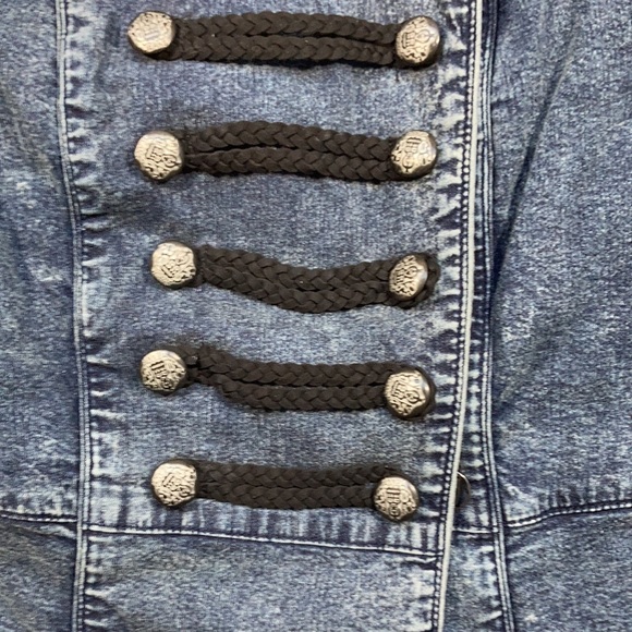 Relist 10/12❌ Forever 21 military vibe denim jean jacket size S - Picture 8 of 16